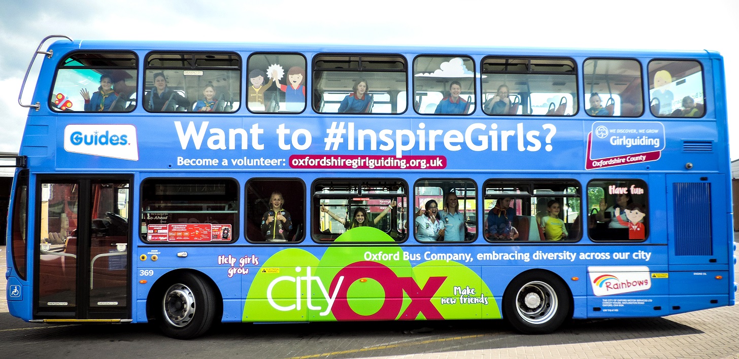 Brand the bus with #InspireGirls on the side