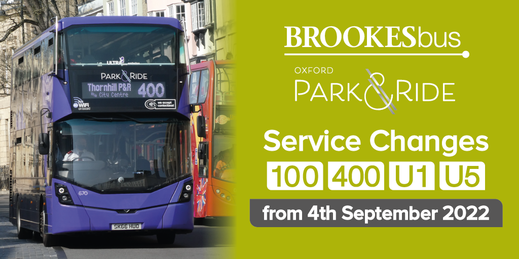 BROOKESbus, park&ride service changes
