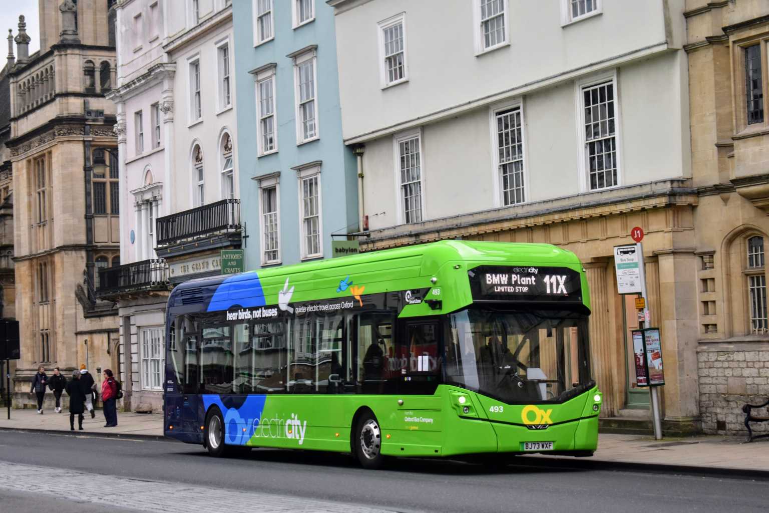 Bus pictured in Oxford City Centre.