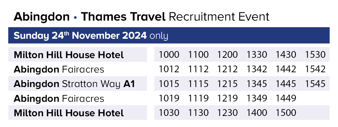 abingdon timetable