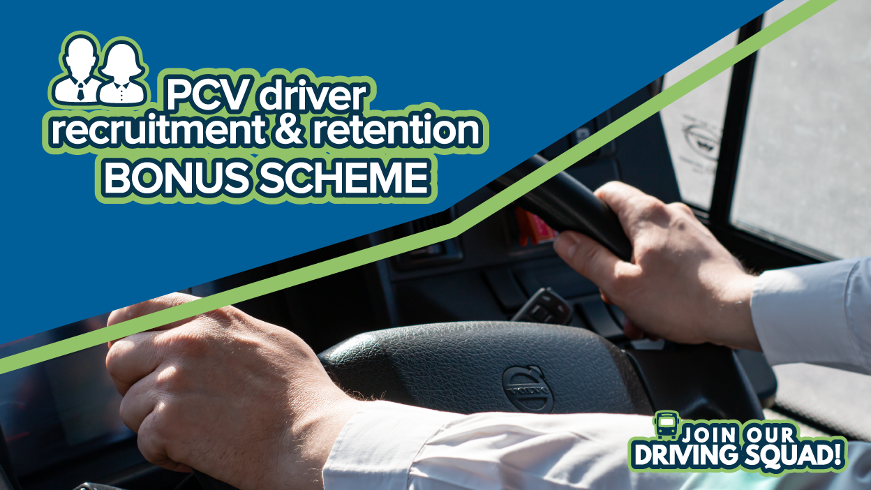 Illustration reading 'PCV driver recruitment & retention bonus scheme'