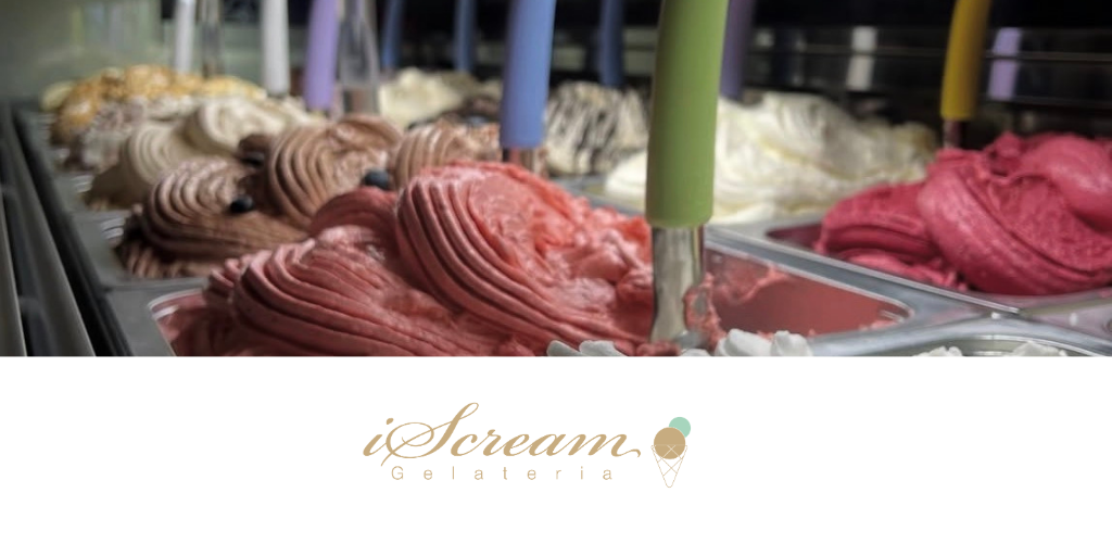 iScream Gelateria logo plus pictures of ice cream